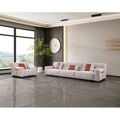 Anvil 1-Seater Fabric Sofa - Light Grey - With 5-Year Warranty