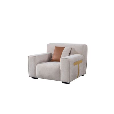 Anvil 1-Seater Fabric Sofa - Light Grey - With 5-Year Warranty