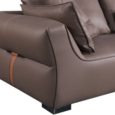 Manels 3-Seater Fabric Sofa - Chocolate - With 5-Year Warranty