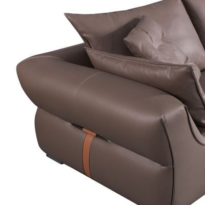 Manels 3-Seater Fabric Sofa - Chocolate - With 5-Year Warranty