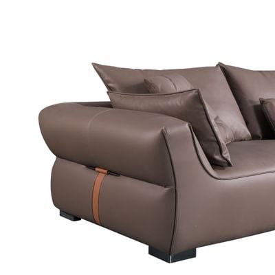 Manels 3-Seater Fabric Sofa - Chocolate - With 5-Year Warranty