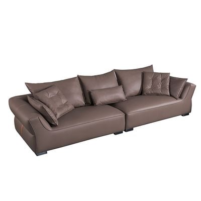 Manels 3-Seater Fabric Sofa - Chocolate - With 5-Year Warranty