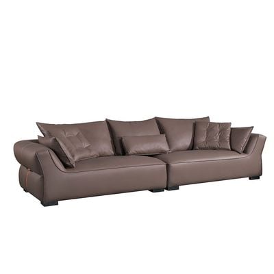 Manels 3-Seater Fabric Sofa - Chocolate - With 5-Year Warranty