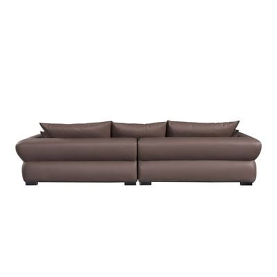 Manels 3-Seater Fabric Sofa - Chocolate - With 5-Year Warranty