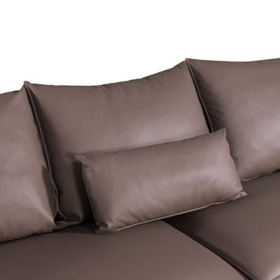 Manels 3-Seater Fabric Sofa - Chocolate - With 5-Year Warranty