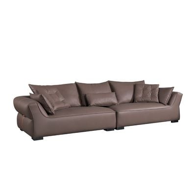 Manels 3-Seater Fabric Sofa - Chocolate - With 5-Year Warranty