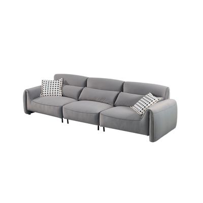 Clairmont 4-Seater Fabric Sofa Set - Foggy Grey & Green Polka - With 5-Year Warranty