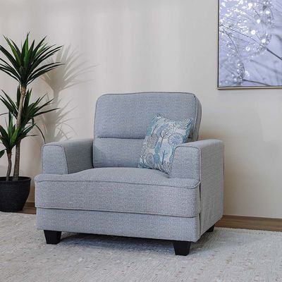 Winterfell 1-Seater Fabric Sofa - Warm Grey - With 2-Year Warranty