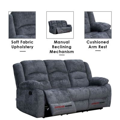 Dazler 3+2+1 Seater Fabric Recliner Set- Gray