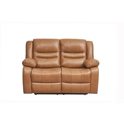 Dazler 2 Seater Air Leather Recliner - Brown