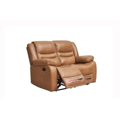 Dazler 2 Seater Air Leather Recliner - Brown