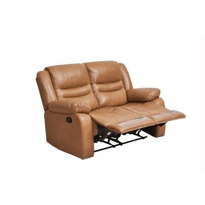 Dazler 2 Seater Air Leather Recliner - Brown