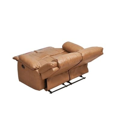 Dazler 2 Seater Air Leather Recliner - Brown