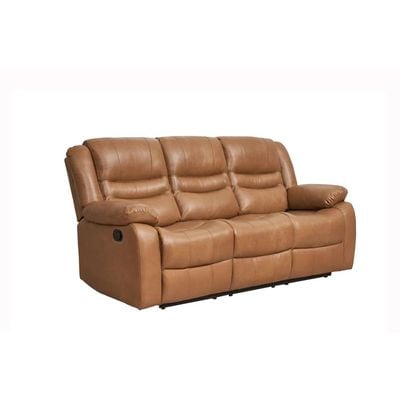 Dazler 3 Seater Air Leather Recliner - Brown