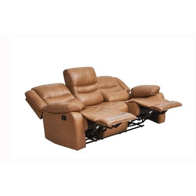 Dazler 3 Seater Air Leather Recliner - Brown