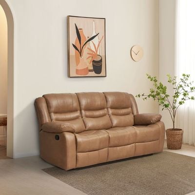 Dazler 3 Seater Air Leather Recliner - Brown