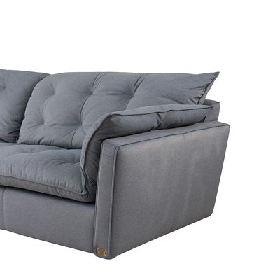 Zabel 4-Seater Fabric Sofa - Slate - With 5-Year Warranty