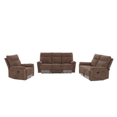 Valor 6-Seater Leather Recliner Set - Dark Brown - With 2-Year Warranty