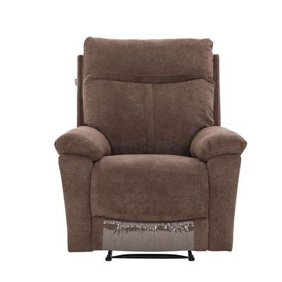 Valor 1-Seater Fabric Recliner - Light Brown - With 2-Year Warranty