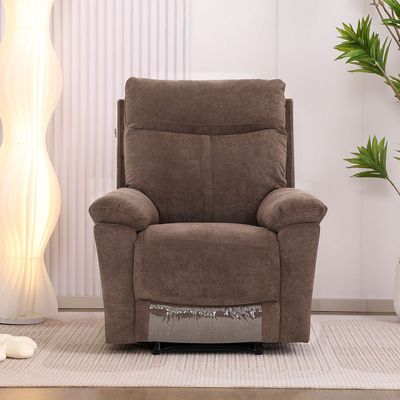 Valor 1-Seater Fabric Recliner - Light Brown - With 2-Year Warranty