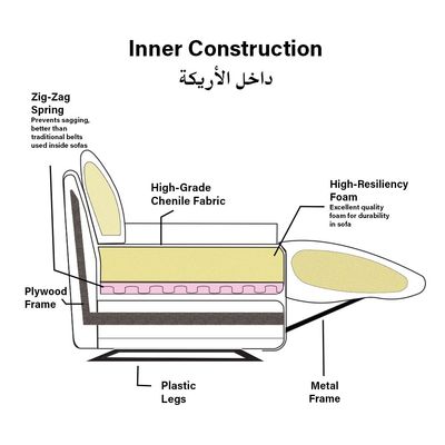 فالور - كرسي استرخاء قماشي بمقعد واحد - بني فاتح - مع ضمان لمدة عامين