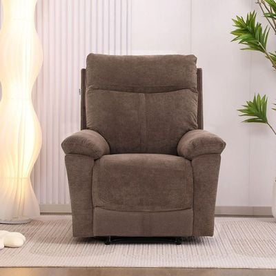 Valor 1-Seater Fabric Recliner - Light Brown - With 2-Year Warranty