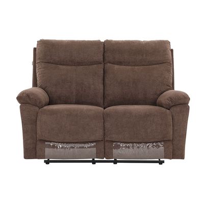 Valor 2-Seater Fabric Recliner - Light Brown - With 2-Year Warranty