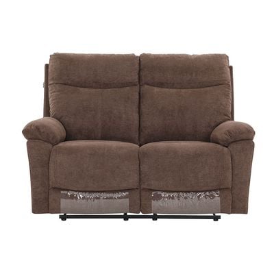 Valor 2-Seater Fabric Recliner - Light Brown - With 2-Year Warranty