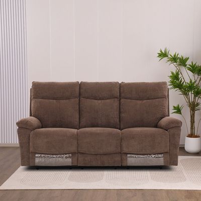 Valor 3-Seater Fabric Recliner - Light Brown - With 2-Year Warranty