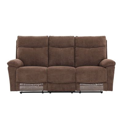 Valor 3-Seater Fabric Recliner - Light Brown - With 2-Year Warranty