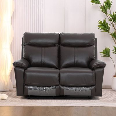 Valor 6-Seater Faux Leather Recliner Set - Dark Brown - With 2-Year Warranty