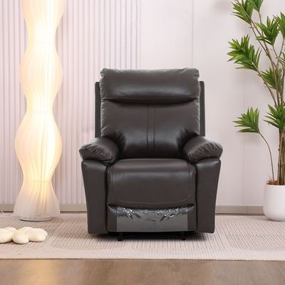 Valor 1-Seater Leather Recliner - Dark Brown - With 2-Year Warranty