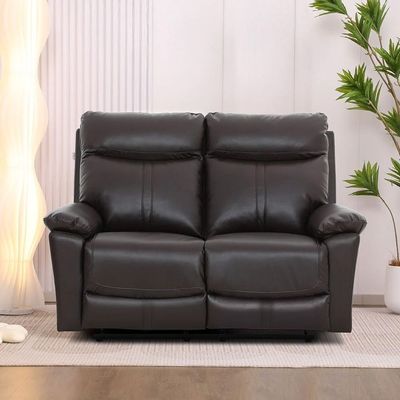 Valor 2-Seater Leather Recliner - Dark Brown - With 2-Year Warranty