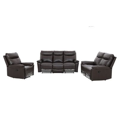 Valor 3-Seater Leather Recliner - Dark Brown - With 2-Year Warranty