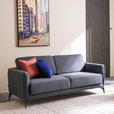Stellar 6-Seater Fabric Sofa Set - Grey - With 2-Year Warranty