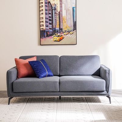 Stellar 6-Seater Fabric Sofa Set - Grey - With 2-Year Warranty