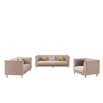 Verdant 6-Seater Fabric Sofa Set - Light Brown - With 3-Year Warranty