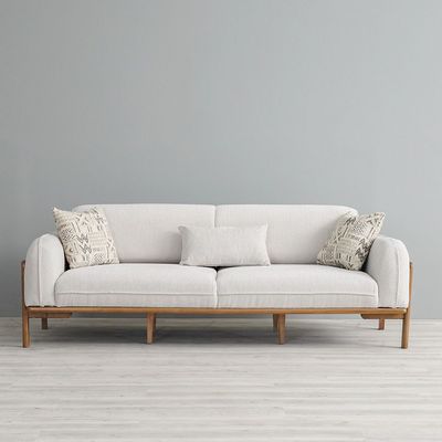 أوسلو - أريكة قماشية 3 مقاعد - بيج - مع ضمان لمدة عامين