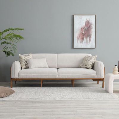 Buy Oslo 3 Seater Fabric Sofa Beige With 2 Year Warranty Online Danube Home UAE