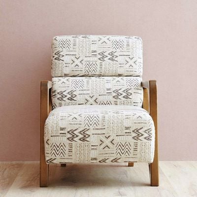 أوسلو - أريكة قماشية بمقعد واحد - بيج/نمط - مع ضمان لمدة عامين