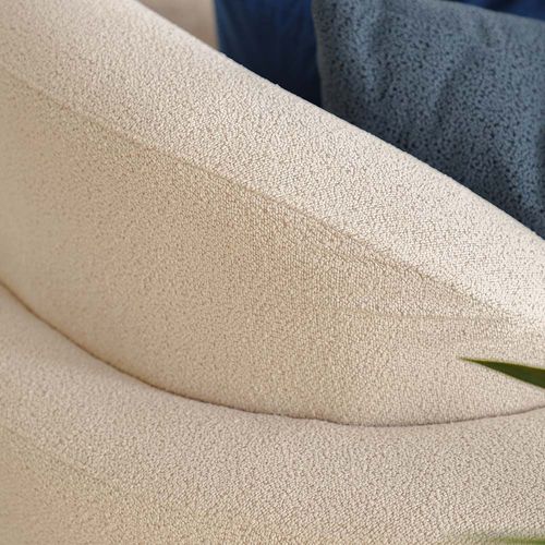 Natsuda 3 Seater Fabric Sofa - Beige / Gold