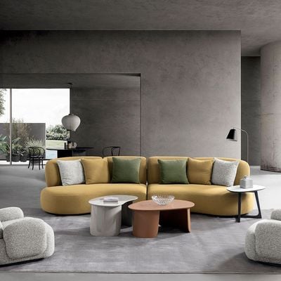 Nairobi 4 Seater Fabric Sofa - Yellow Tan