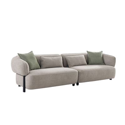 Azkar 4-Seater Fabric Sofa - Taupe - With 2-Year Warranty