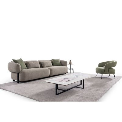 Azkar 4 Seater Fabric Sofa - Taupe