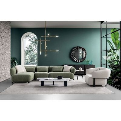 Azkar Fabric Sofa Set - Olive & Beige