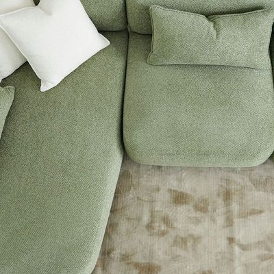 Azkar Fabric Sofa Set - Olive & Beige