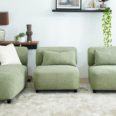 Azkar Left Corner Fabric Sofa - Olive - With 2-Year Warranty