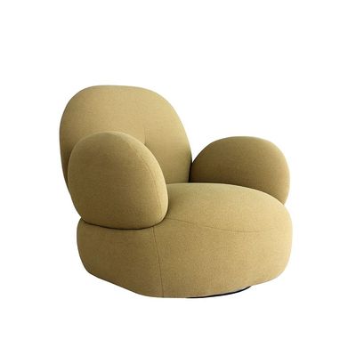 Bram 1-Seater Fabric Swivel Chair - Yellow Tan - With 2-Year Warranty 
