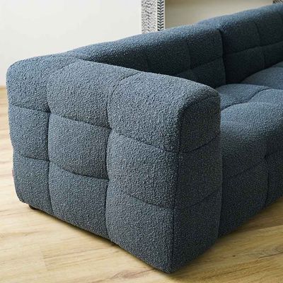 Hazzle 4-Seater Fabric Sofa - Blue - With 2-Year Warranty