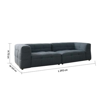 Hazzle 4-Seater Fabric Sofa - Blue - With 2-Year Warranty